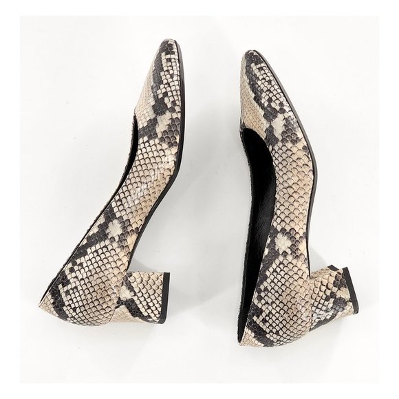 AQUATALIA Snakeskin Embossed Leather Pumps - Picture 3 of 11